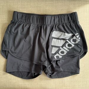 Adidas Dark Grey Compression Lined Running Shorts
